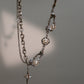 Platinum Plated Pearl Star Necklace