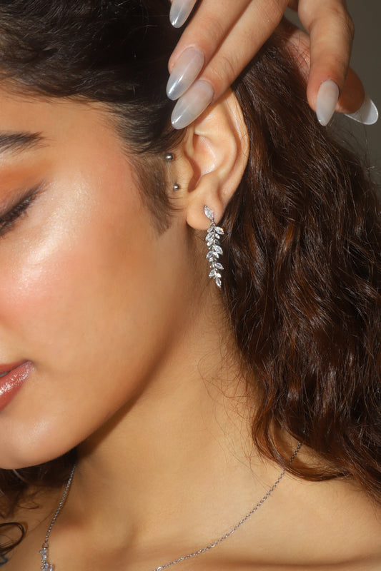 Diamond Leaf Earrings