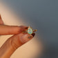 18K Gold Stainless Steel Blue Opal Water Droplets Ring