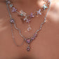Multi Color Gem Butterfly Necklace