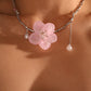 Pink Pearl Flower Necklace