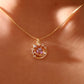 14K Real Gold Plated Moonstone Saturn Star Necklace
