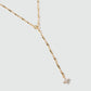 18K Real Gold Plated Diamond Cross Lariat Long Necklace