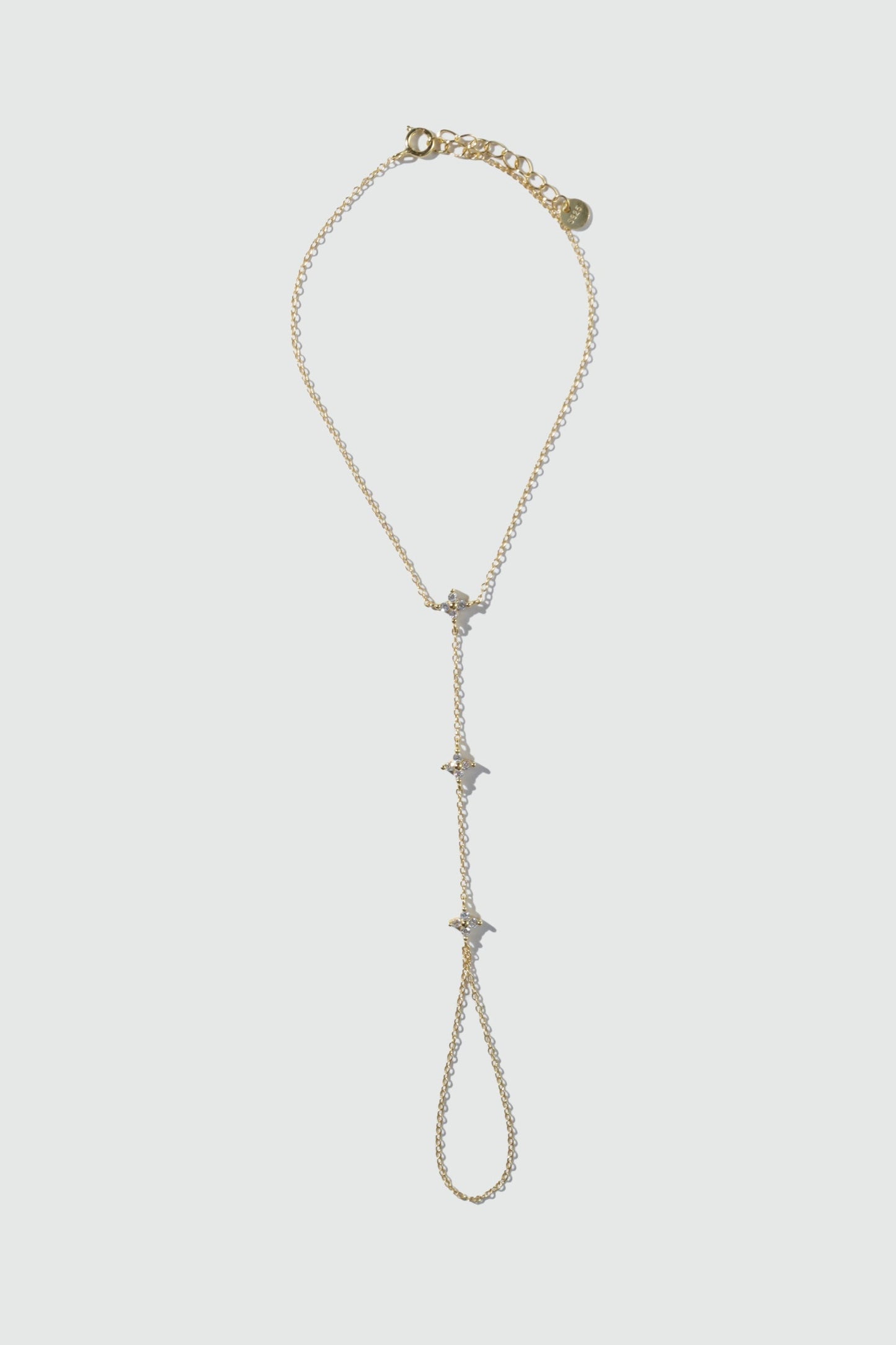 18K Gold Vermeil Lucky Leaf Hand Chain Bracelet