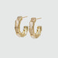 14K Real Gold Plated White Opal Diamond Earrings