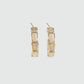 14K Real Gold Plated White Opal Diamond Earrings