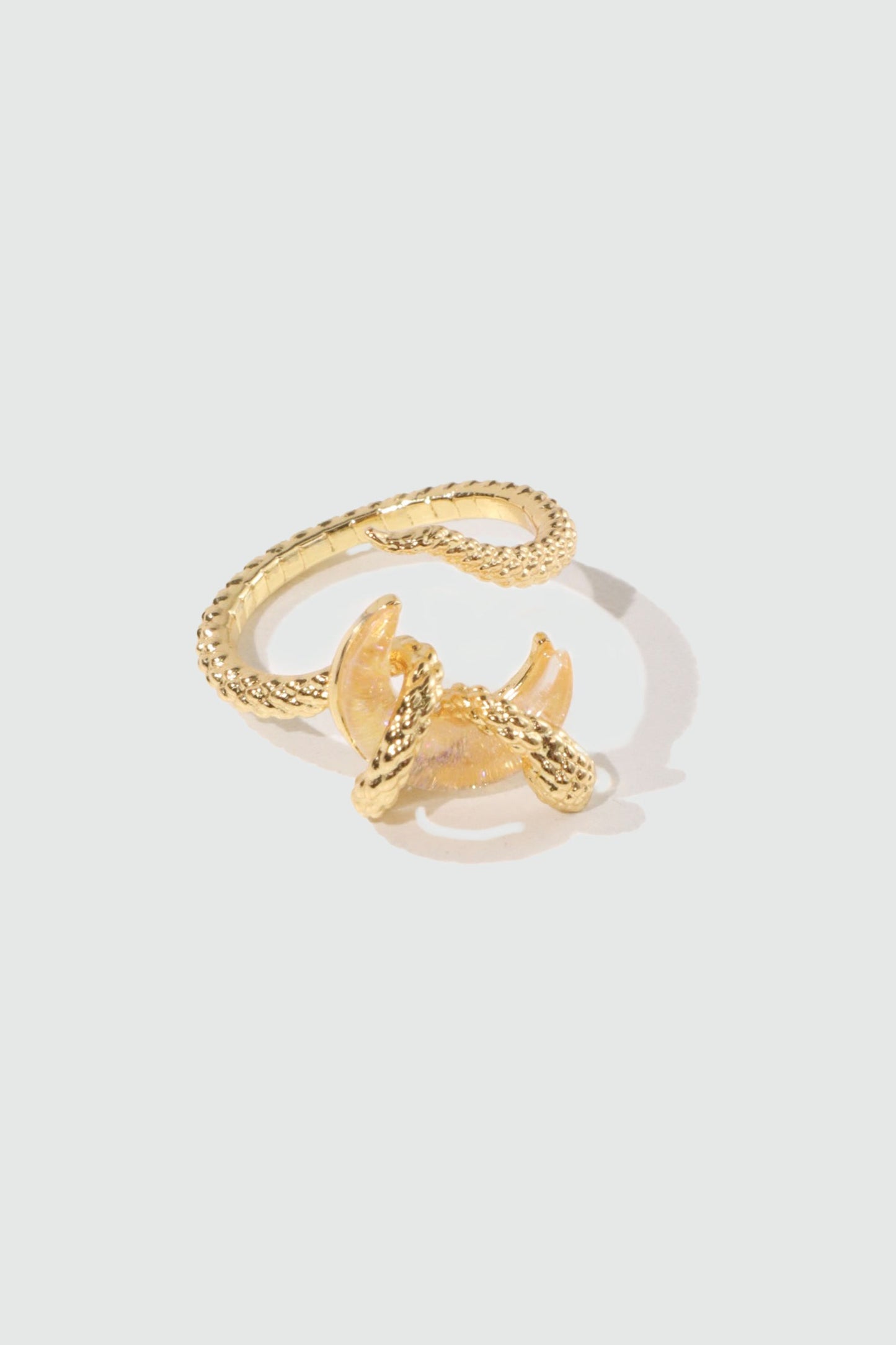 20K Real Gold Plated Moon Snake Ring