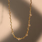 18K Real Gold Plated Diamond Wave Necklace