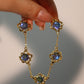 18K Real Gold Plated Multi Deep Blue Moonstones Bracelet