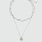 Platinum Plated Heart Waves Layer Necklace