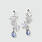 Platinum Plated Diamond Butterfly Blue Drop Earrings