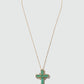 Gold Plated Green Cross Necklace