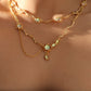 18K Real Gold Plated Opal Dangle Necklace