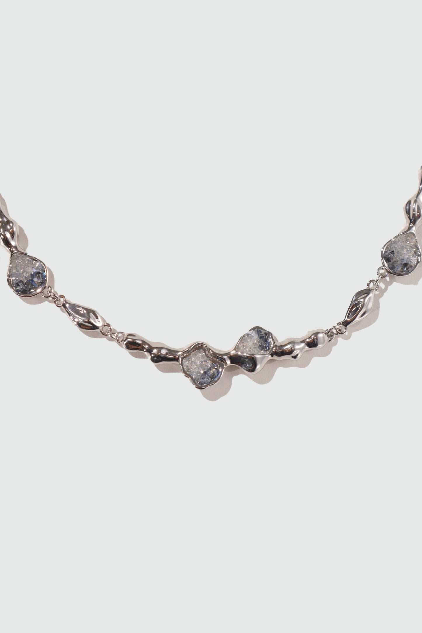 Platinum Plated Blue Crystal Necklace