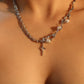 Platinum Plated Pearl Star Necklace