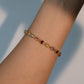 18K Real Gold Plated Multi Color Gemstones Bracelet