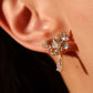 14K Real Gold Plated Blue Gem Butterfly Diamond Earrings