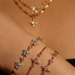 18K Real Gold Plated Diamond Cross Pendant Bracelet
