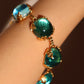Real Gold Plated Blue Crystals Bracelet