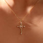 14K Real Gold Plated Heavenly Cross Necklace
