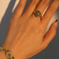 18K Real Gold Stainless Steel Natural Jade Ring