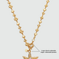 18K Real Gold Plated Diamond Starfish Necklace