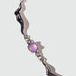 Platinum Plated Purple Opal Wave Necklace