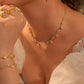 18K Real Gold Plated White Rose Moon Earrings
