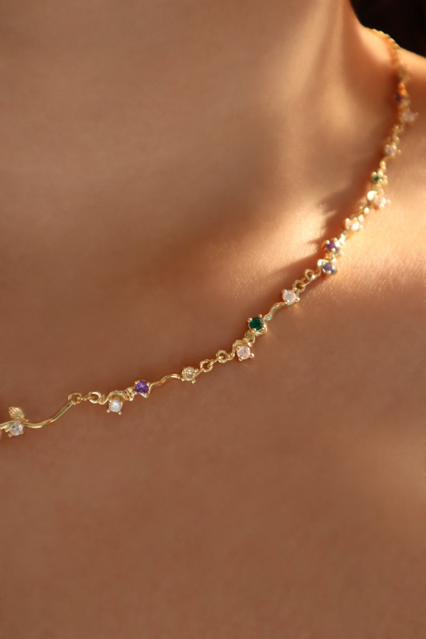 18K Real Gold Plated Rose Garden Necklace