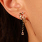 14K Real Gold Plated Diamond Pearl Moon Star Earrings