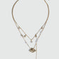18K Real Gold Plated Shell Starfish Pearls Layer Necklace