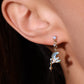 14K Real Gold Plated Blue Gem Moon Star Earrings