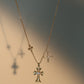 14K Real Gold Plated Double Diamond Cross Necklace