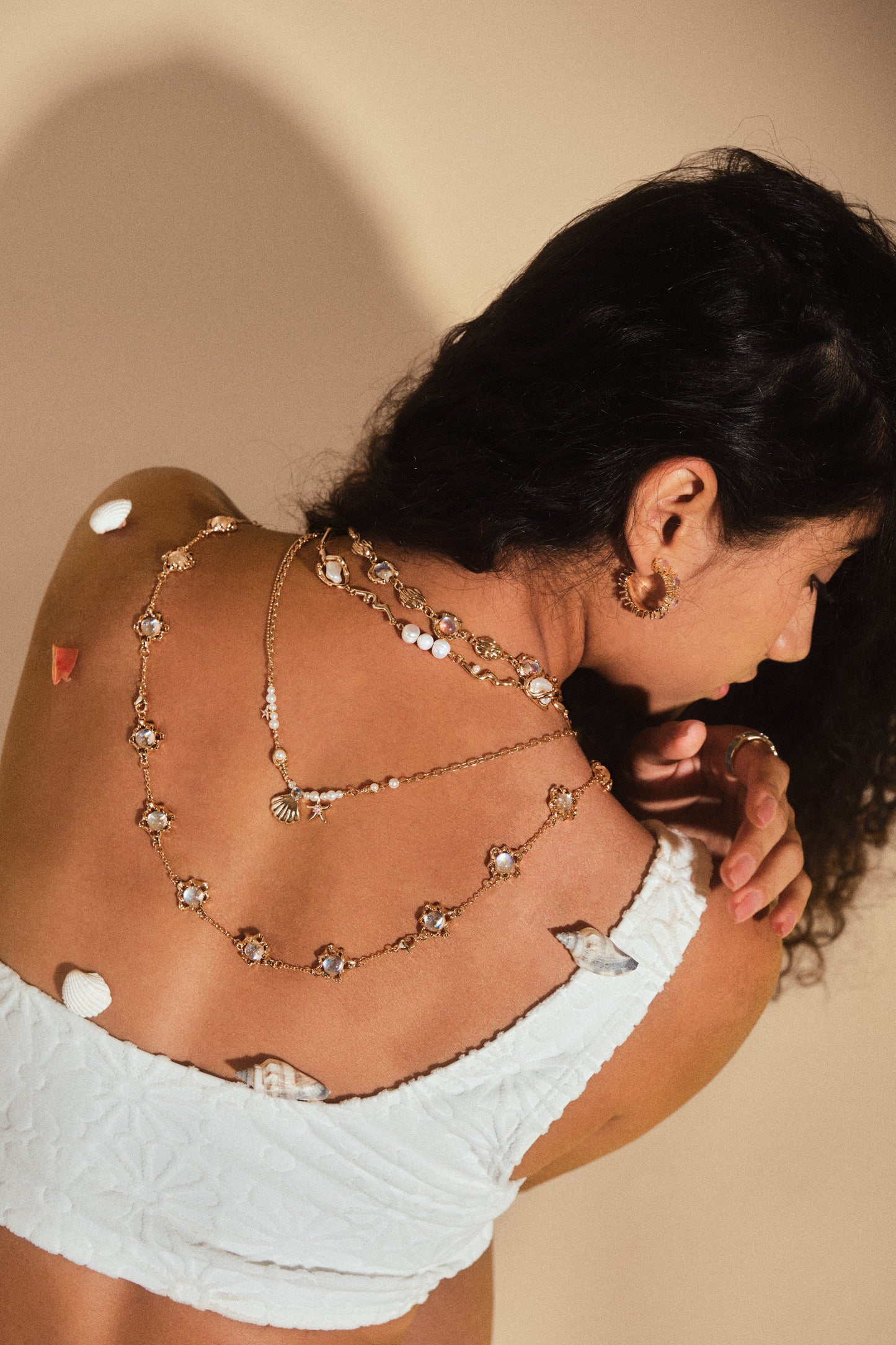 18K Real Gold Plated Sea Shell Pearls Necklace