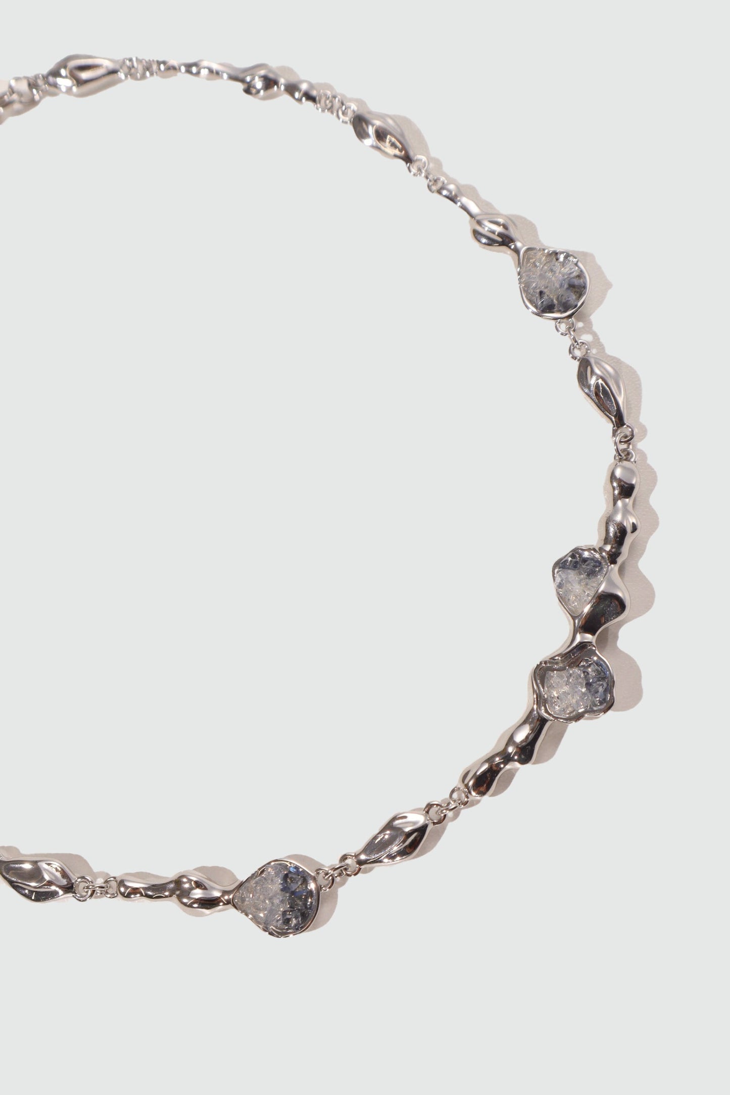 Platinum Plated Blue Crystal Necklace