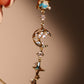 14K Real Gold Plated Blue Star Moon Bracelet