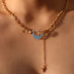 18K Real Gold Plated Moonstone Moon Star Chain Necklace