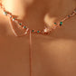18K Rose Gold Plated Green Gem Rose Necklace