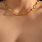 18K Real Gold Plated Heart Waves Layer Necklace