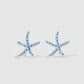 Blue Gem Starfish Earrings
