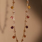 14K Real Gold Plated Color Gemstones Necklace