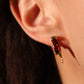 18K Gold Vermeil Red Gem Flame Earrings
