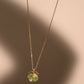 18K Real Gold Plated Spinning Jade Clover Necklace