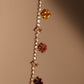 14K Real Gold Plated Color Gemstones Necklace