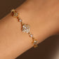 14K Real Gold Plated Diamonds Lucky Leaf Bracelet