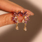 14K Real Gold Plated Purple Gem Butterfly Earrings