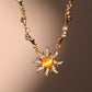 18K Real Gold Plated Orange Opal Sun Necklace