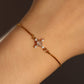 18K Real Gold Plated Diamond Cross Pendant Bracelet