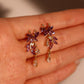 14K Real Gold Plated Purple Gem Butterfly Earrings