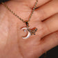 18K Real Gold Plated Shell Moon Butterfly Necklace